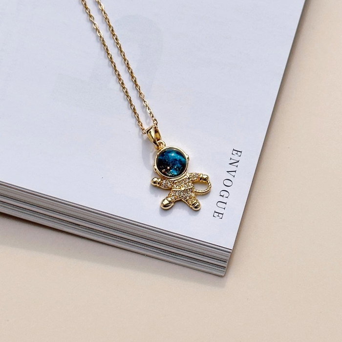 Heliophilia Silver Collar Astronaute Azul cielo y dorado Heliophilia Silver Collar Astronaute Azul cielo y dorado